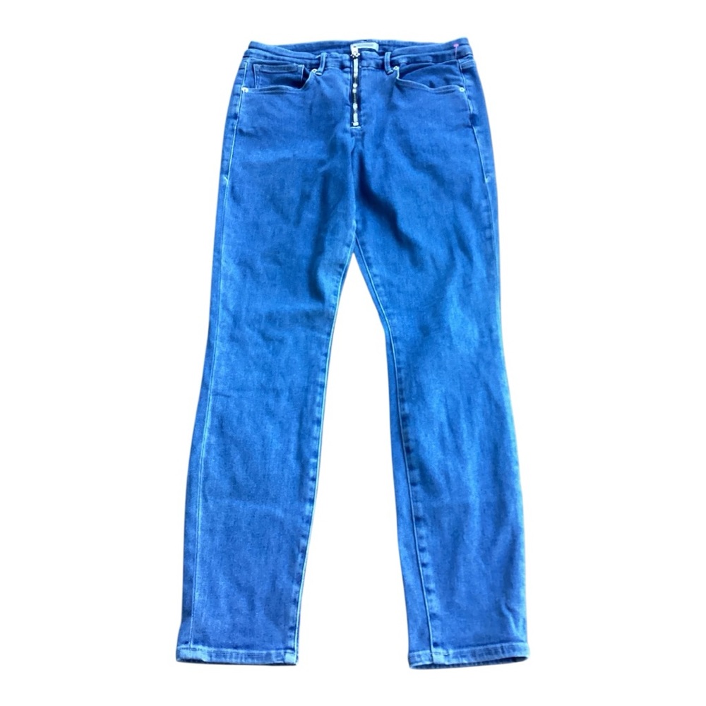 Good American Good Waist Medium Wash Straght Skinny Jeans 14/32